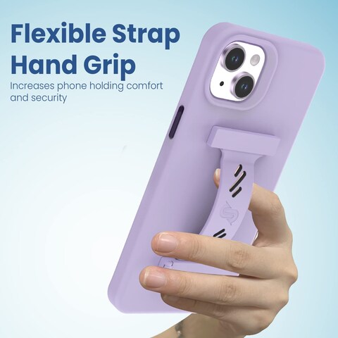 Remson Mag-X Phone Grip Strap with Magnetic Phone Kickstand (Purple)