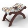 Teak Wood Stool/Foot Rest in Fabric Honey Finish