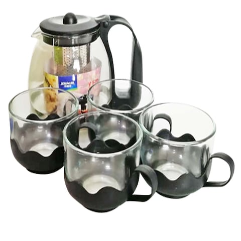  WT KETTLE&amp;SET TEA MUG 5PC W STAND 