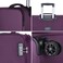 Eminent Expandable Trolley Luggage Set of 3 Bag Soft Suitcase for Unisex Travel Polyester Shell Lightweight with TSA lock Double Spinner Wheels E765SZ Purple