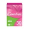 Carefree Cotton Aloe Regular Size Panty Liners White 30 count