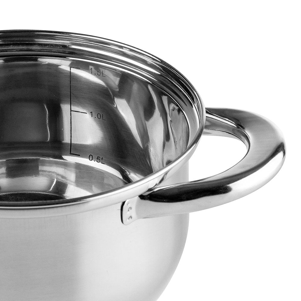 Muhler Cooking Pots With Glass Lid, 2.2L