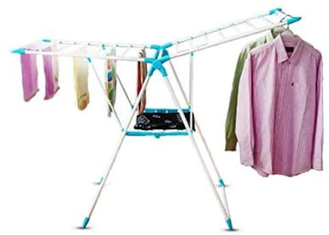 Generic Foldable Clothes Drying Stand Silver 156x62x98centimeter