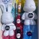 DIY MONEY SAVING COOL BUNNY (8.6 inch - 23 cm) ACRYLIC FLOW POUR PAINT SET COLORS: Silver, Dark-Purple, Blue-Green. Dubai Drip Arts and Crafts.