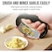 ECVV Garlic Press Rocker, Stainless Steel Garlic Mincer Crusher Professional Kitchen Gadgets Garlic Chopper with Ergonomic Handle, Silicone Garlic Peeler