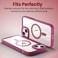Moxedo Magnetic Protective Case 360 Protection Clear Case Hard PC with Built-in Strong Magnets Compatible with MagSafe Designed for iPhone 14 6.1 inch (Red)
