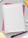 Lowha Spiral Notebook With 60 Sheets And Hard Paper Covers With D Circular Shapes Design, For Jotting Notes And Reminders, For Work, University, School