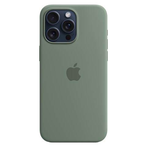 Apple Silicone Case Cover With MagSafe For iPhone 15 Pro Max Cypress