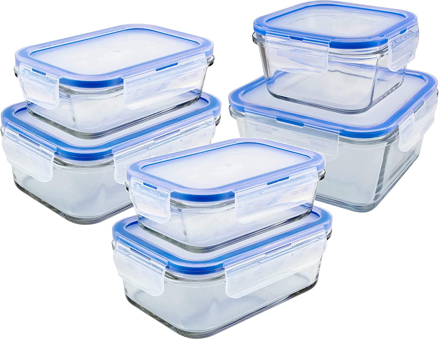 Buy [3Diamonds] Glass Containers BPA-Free Locking lids, Food Storage ...