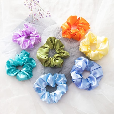 Hair Tie Silk Satin Scrunchies Hair Bands Hair Ties for Women or Girls Hair Accessories - 50 pcs Elastics Hair Ties Multicolor