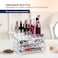 AC&amp;L Makeup Organizer, Cosmetic Storage Display Box With 4 Drawers For Make Up, Brushes, Perfumes, Skincare All In One, Acrylic Organizer Ideal For Vanity, Dresser, Bathroom For Girls &amp; women (Clear)