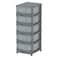 Cosmoplast Cedargrain 5 Tiers Storage Cabinet With Drawers And Wheels Dark Grey 50x40x114cm