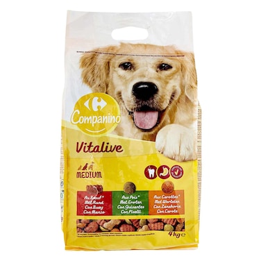 Carrefour Companino Beef And Vegetables Medium Adult Dog Food 4Kg