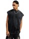 Mei Stylish Unisex Summer Casual Sleeveless Relaxed Fit Crew Neck T-shirt, S Size, Black