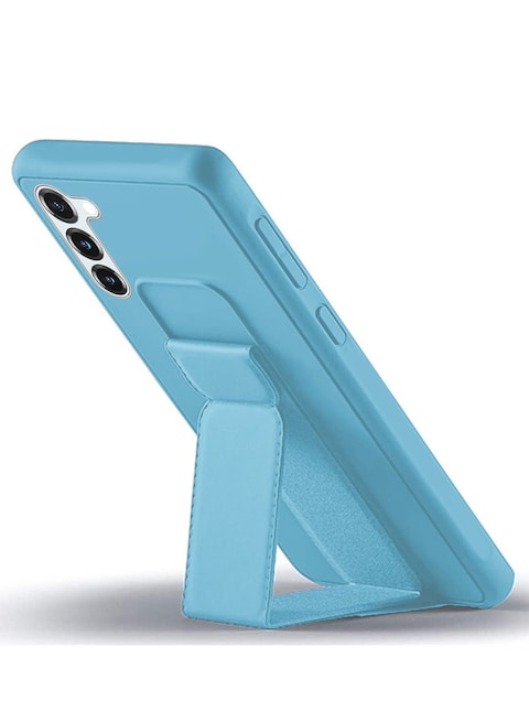 Samsung Galaxy S23 Plus Grip Case Magnetic Kickstand Cover with Foldable Hand Strap Blue