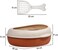 Semi-closed cat litter box &amp; anti splash plastic sand box with Scoop, Suitable for all type of cat, Detachable and Reusable cat Toilet, Easy to clean 38 cm L (Beige and Brown color)