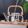 1Chase Borosilicate Glass Teapot With Glass Infuser For Loose Leaf Tea, Blooming Tea, Flower Tea With Bamboo Handle, 1000 ml