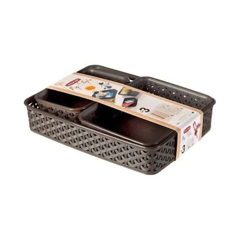 Curver Stationery Storage Box - Dark Brown