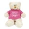 Caravaan - Cream Bear w/ Sending You A Big Bear Hug Print on Pink Hoodie 38cm