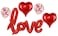 Party Time 5pcs Red Love Foil, Latex &amp; Confetti Balloons Set, Valentines Day Balloons for Valentines Day Decorations Love Balloon for Proposal, Wedding and Anniversary Decorations