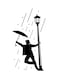 Spoil Your Wall Lampost Rainfall Man Dancing Decorative Wall Sticker Black 30x100cm