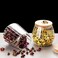 1CHASE&reg;️ Borosilicate Glass Storage Jar With Airtight Bamboo Lid and Metal Handle, Petal Decorative Container, To Store Tea, Coffee Beans, Candy, Spices, Biscuits, 600ML (Conical)