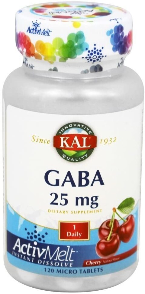 KAL, GABA, Cherry, 25 mg, 120 Micro Tablets