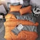 GOLDEN HOME  6-Piece King Size Duvet Cover Set, 1 Duvet Cover + 1 Fitted Sheet + 4 Pillow Cases, Microfibre, Muesli