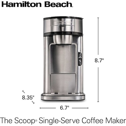 Hamilton Beach Scoop Single Serve Coffee Maker 49981-SAU Silver 410ml