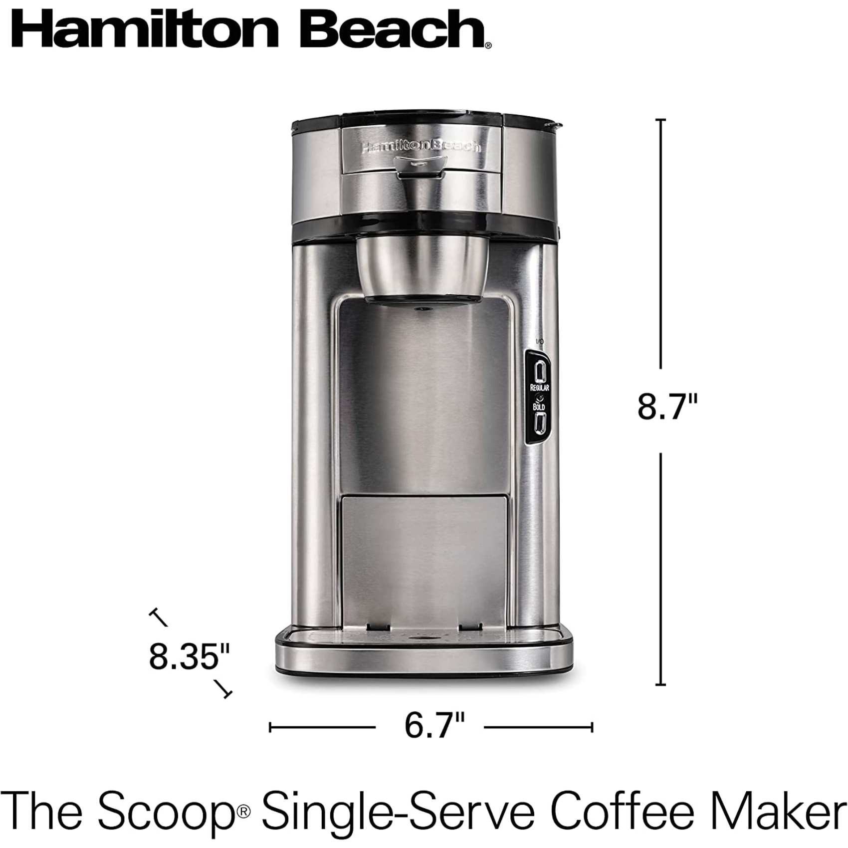 Hamilton Beach Scoop Single Serve Coffee Maker 49981-SAU Silver 410ml