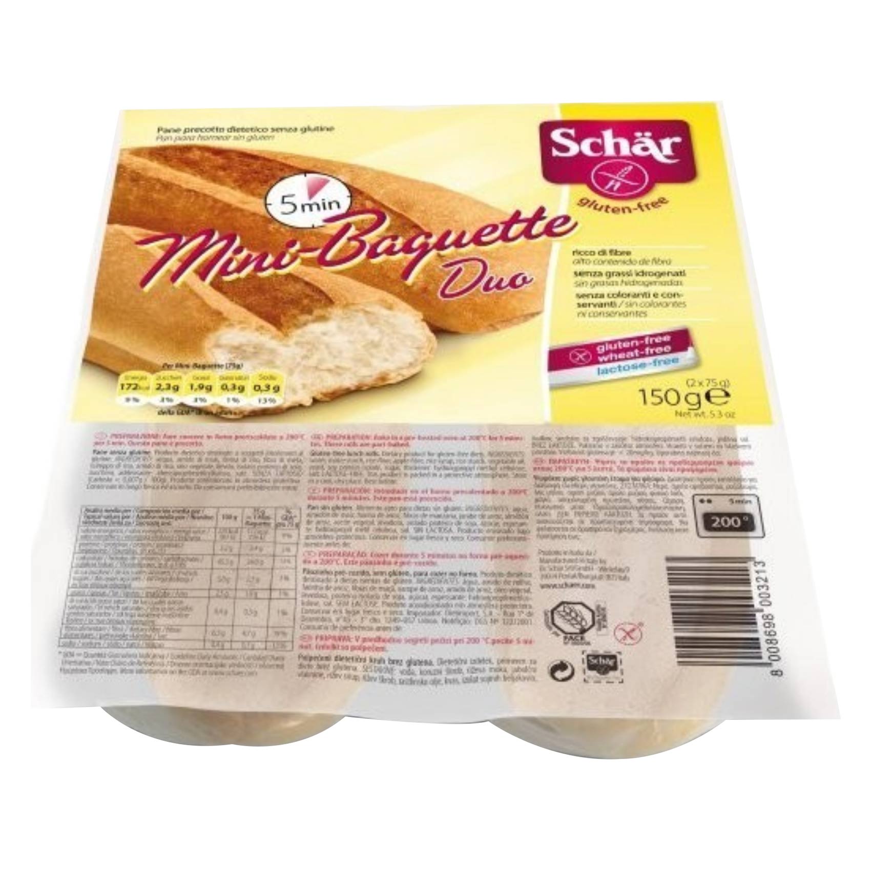 Dr Schar Gultan Free Baguette Mini Duo 150 Gram product thumbnail 2