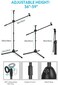 Mike Music Microphone Stand, Upgraded Mic Stand With Dual Mic Clip Holders Adjustable Collapsible Tripod Boom Stands (M2)