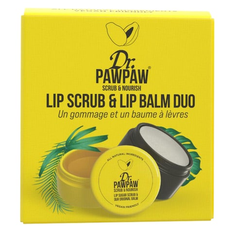 Dr. Pawpaw Scrub And Nourish Lip Scrub And Lip Balm Duo White 16g