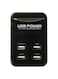 Sunshine - Wall Charger With 4 USB Ports Black