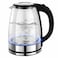 Clikon CK5138 Electric Glass Kettle Silver And Black 1.8L