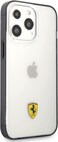 CG Mobile Ferrari Transparent Case Print Logo Compatible For iPhone 13 Pro Max (6.7") Anti-Scratch Back Cover Suitable With Wireless Charging Officially Licensed (iPhone 13 Pro Max (6.7"), Black)