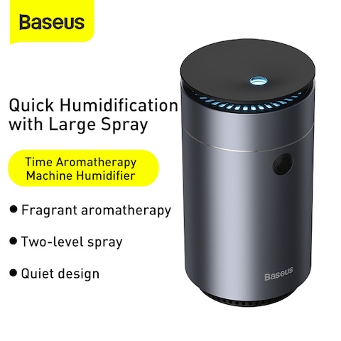 Baseus Car Diffuser Humidifier Aromatherapy Essential Diffuser USB Cool Mist Mini Portable Diffuser for Car Home Office Bedroom(Gray)