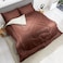 Hotel Linen Klub Reversible Down Alternative Comforter Set, Ultra Soft Brushed Stripe Microfiber Fabric, 200GSM Soft Fibersheet Filling, Size: Single 160 x 200cm, Chocolate &amp; Cream
