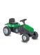 l'elephante Strong Bull Tractor Anti Tilt Protection, Powered By Pedals Smooth Running Steering Wheel System Adjustable Seat Horn Tow Hitch, Maximum Weight 60kg, Green