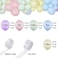 Party Time Pastel Balloon Garland Kit Macaron Balloons Garland Arch for Unicorn Themed Party, Including 105 Pieces Candy Pastel Balloons, 6 Pieces Pastel Crepe Paper Streamers for Pastel Birthday Deco