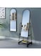 كادي ون مرآة قائمة متينه شديدة التحمل مع حامل قابلة للتعديل يمكن فصلها و تعليقها على الحائط مزودة بعجلات لسهولة الحركة للمكياج لغرفة النوم لغرفة المعيشة 153x40سم