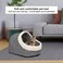 Semi-enclosed cat cave bed with removable washable soft lamb wool cushion, Suitable for all cats &amp; small dogs, Anti-slip bottom, and Comfortable pet nest 35 cm (Grey and white)