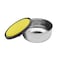 RAJ STEEL STORAGE BOWL WITH YELLOW PLASTIC LID -18 CM