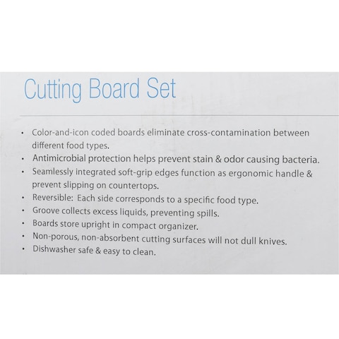 Neoflam Puli Plastic Cutting Board Set with Stand - 3 Pieces