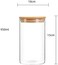 3pc Glass Jars With Airtight Lids,Food Storage Containers With Bamboo Lids