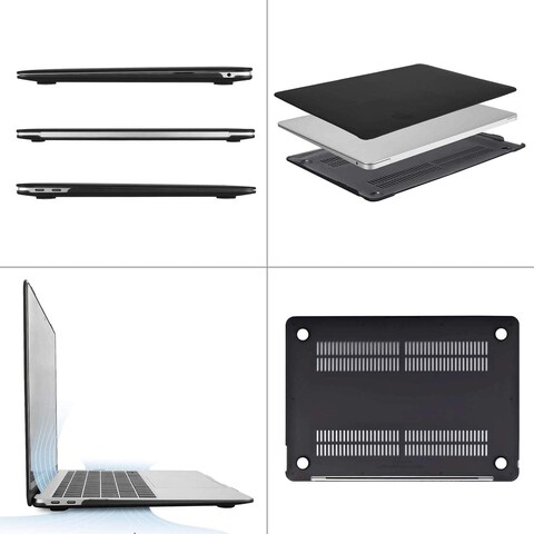 Ntech Macbook Air 13 Inch Case 2018 Release A1932 With Retina Display, Plastic Hard Case Shell &amp; Keyboard Skin Cover Only Compatible Newest Macbook Air 13 With Touch Id, Black