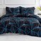 Luna Home King Size 6 Pieces, Black With Blue Geometric Design Duvet Cover Set