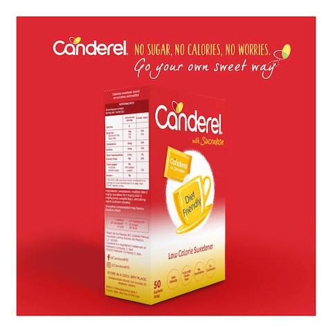 Canderel Sucralose Low-Calorie Sweetener 50 Sachets