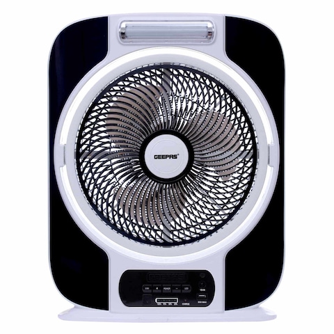 Geepas Rechargeable Fan 12 Inch Black/White