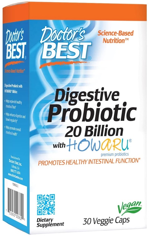 Doctor&#39;s Best Probiotic, Non-Gmo, Gluten Free, Vegan, 20 Billion Cfu, 30 Veggie Caps